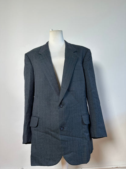 Vintage Dior Men's Wool Blend Blazer Dark Grey XL
