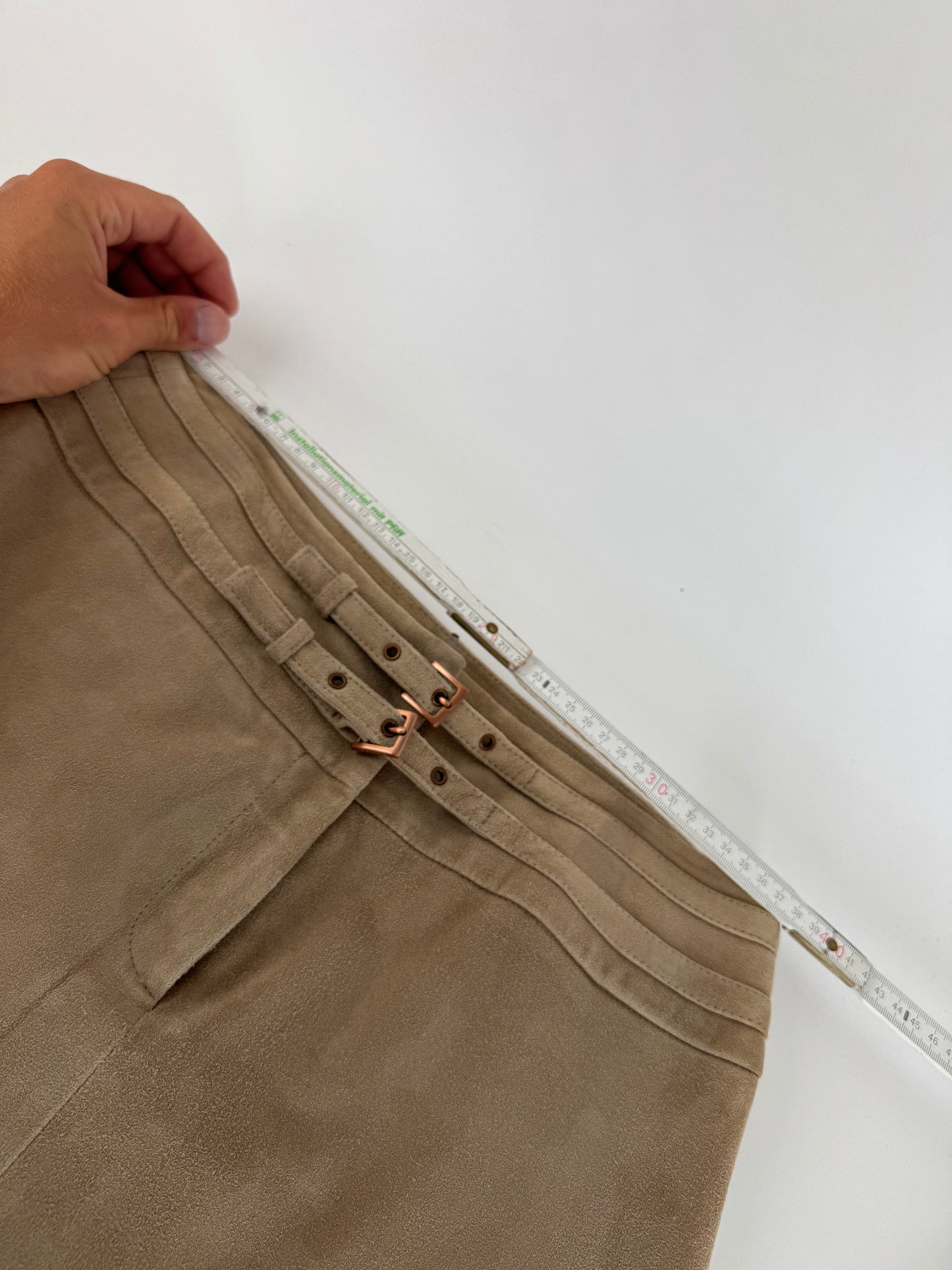 Vintage Celine Paris Suede Skirt 40 brown