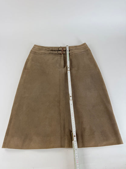 Vintage Celine Paris Suede Skirt 40 brown