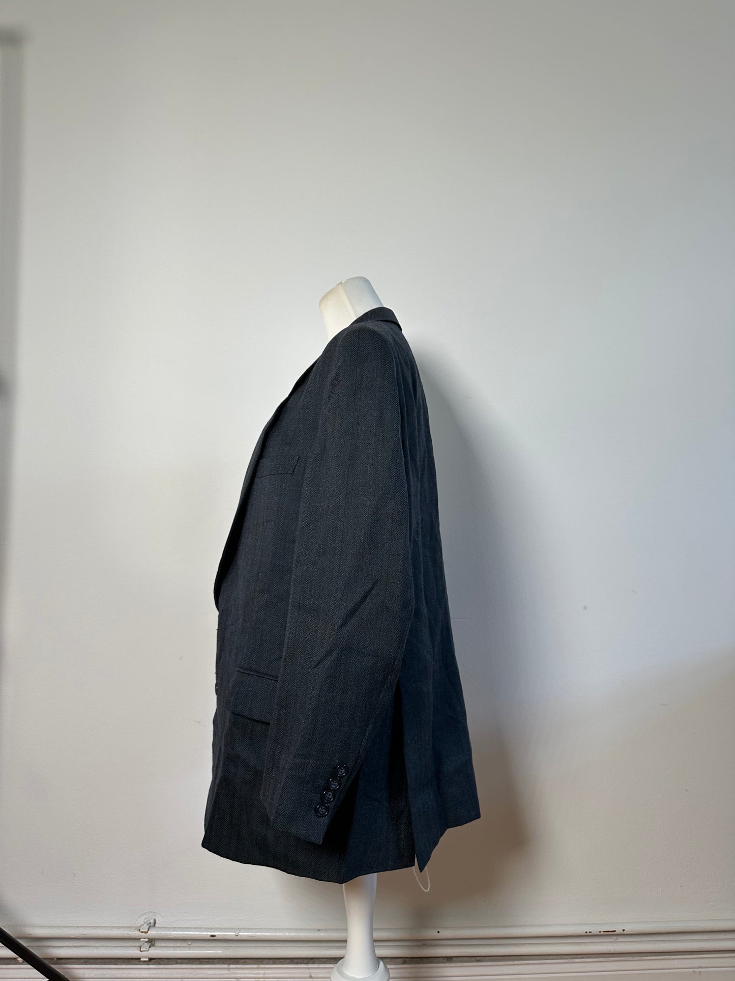 Vintage Dior Men's Wool Blend Blazer Dark Grey XL