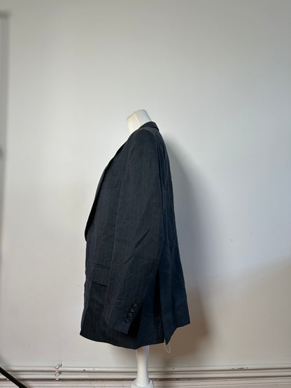 Vintage Dior Men's Wool Blend Blazer Dark Grey XL