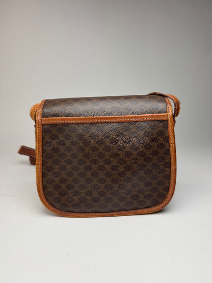Sac bandoulière vintage en cuir Monogram Celine marron
