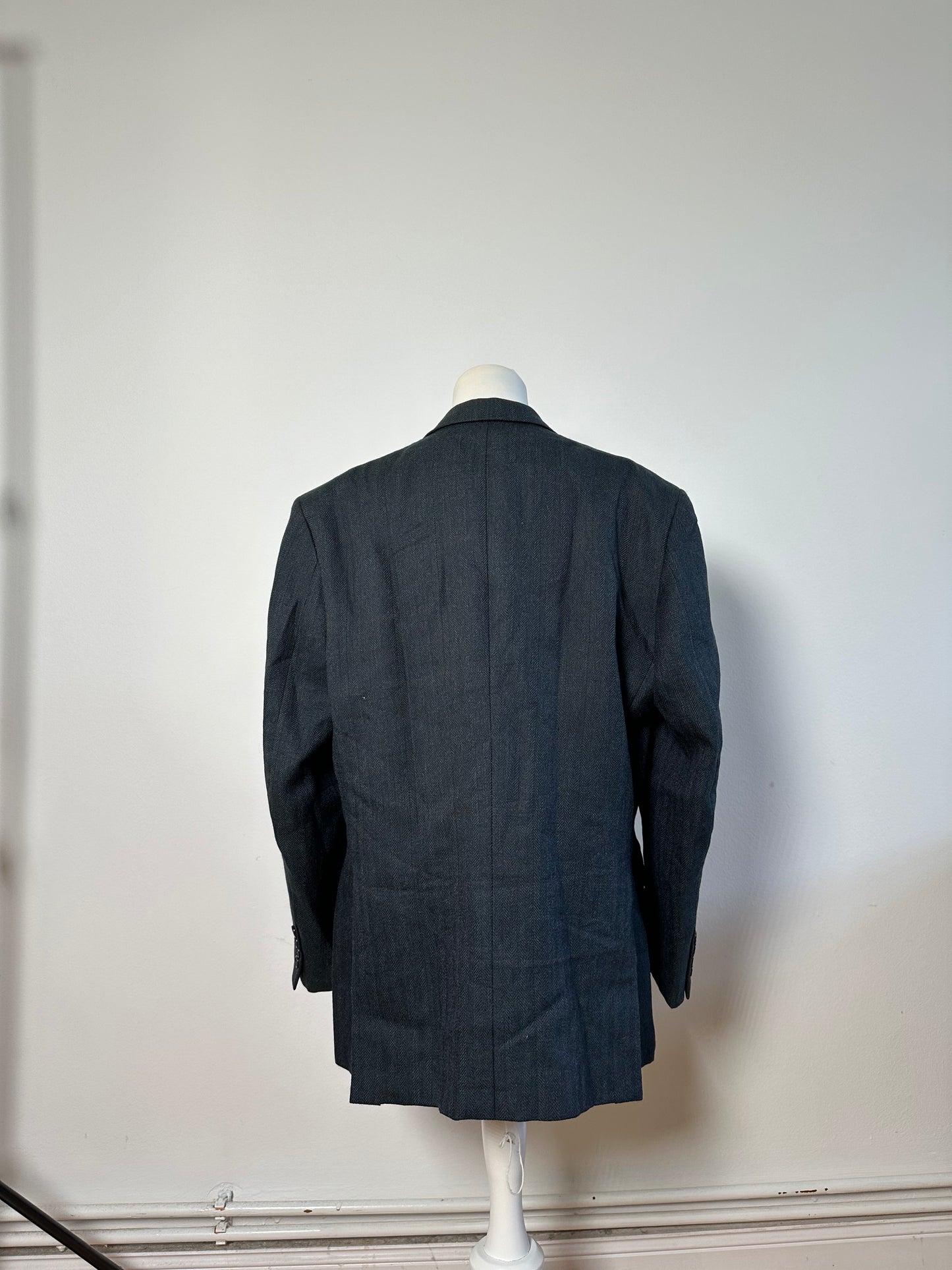 Vintage Dior Men's Wool Blend Blazer Dark Grey XL