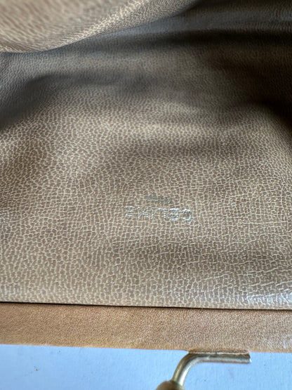 Vintage Celine Macadam Canvas Coin Purse Late 1970s Beige Tan
