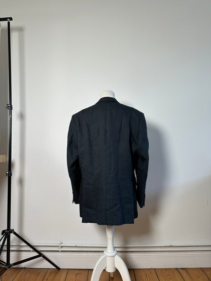 Vintage Dior Men's Wool Blend Blazer Dark Grey XL
