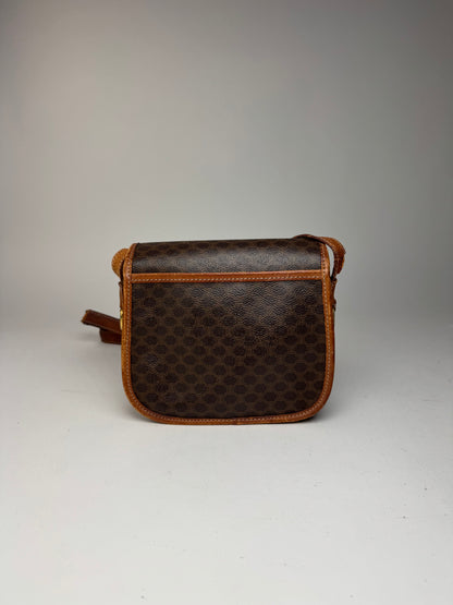 Sac bandoulière vintage en cuir Monogram Celine marron