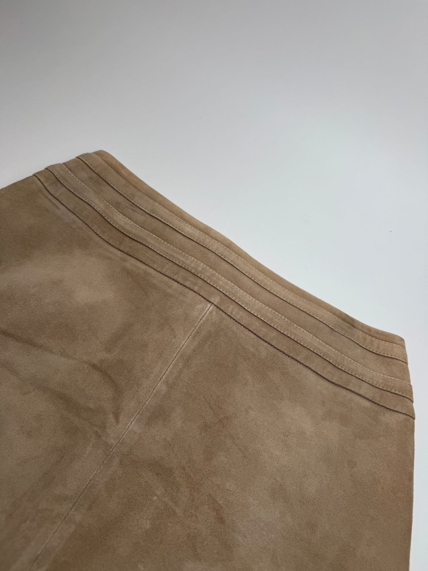 Vintage Celine Paris Suede Skirt 40 brown