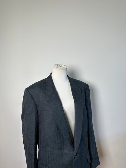 Vintage Dior Men's Wool Blend Blazer Dark Grey XL
