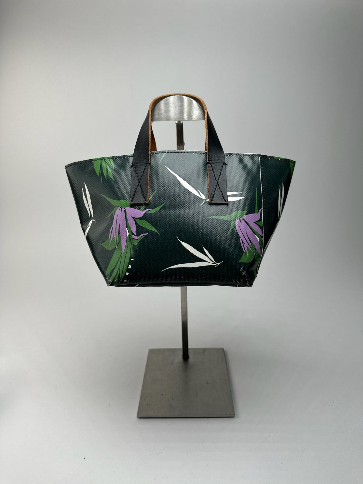 Sac vintage en cuir végétalien Marni vert marron