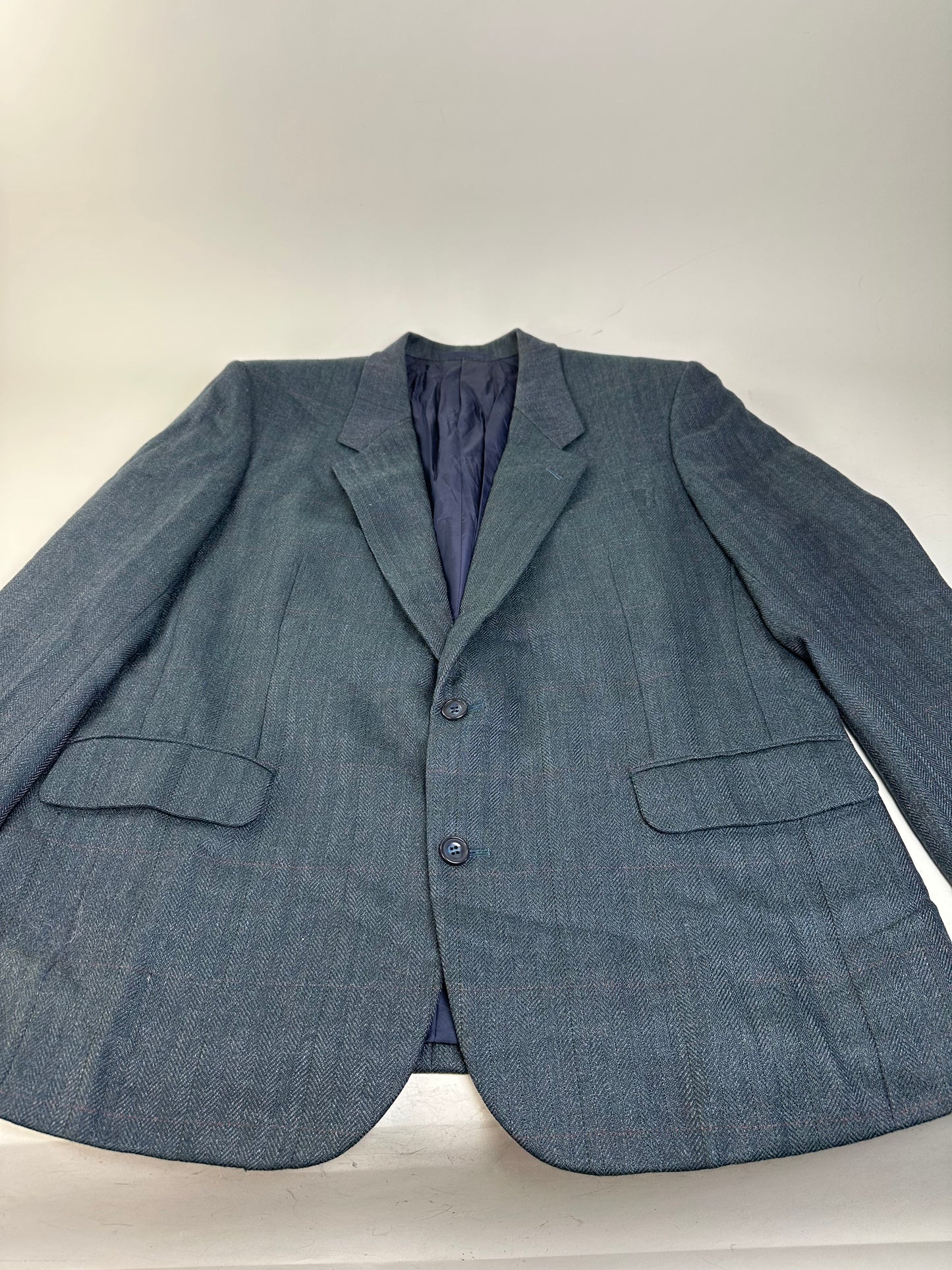 Vintage Dior Men's Wool Blend Blazer Dark Grey XL