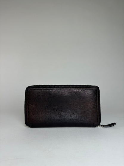 Vintage Celine Paris Locked Long Zippy Wallet Bronze