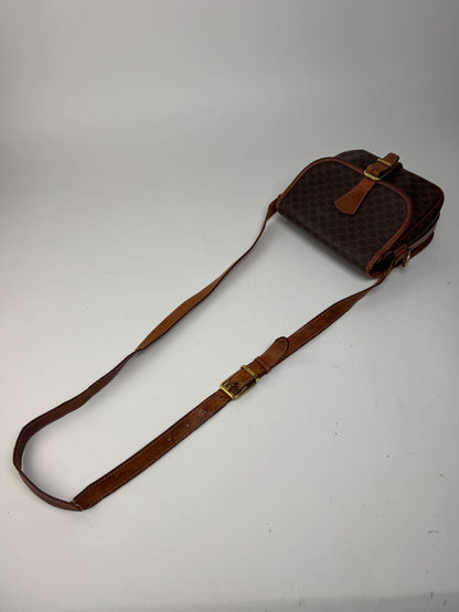 Sac bandoulière vintage en cuir Monogram Celine marron