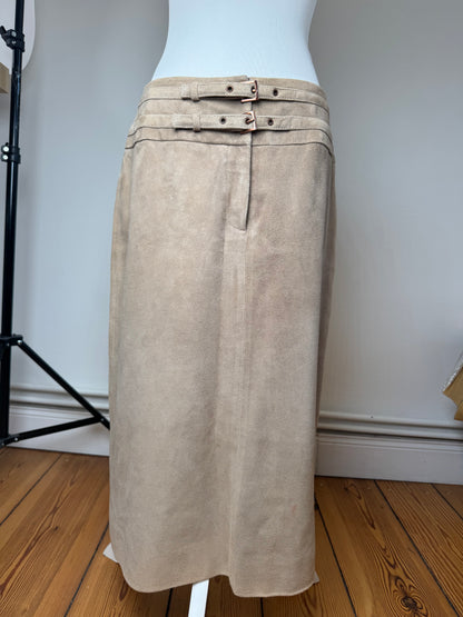 Vintage Celine Paris Suede Skirt 40 brown