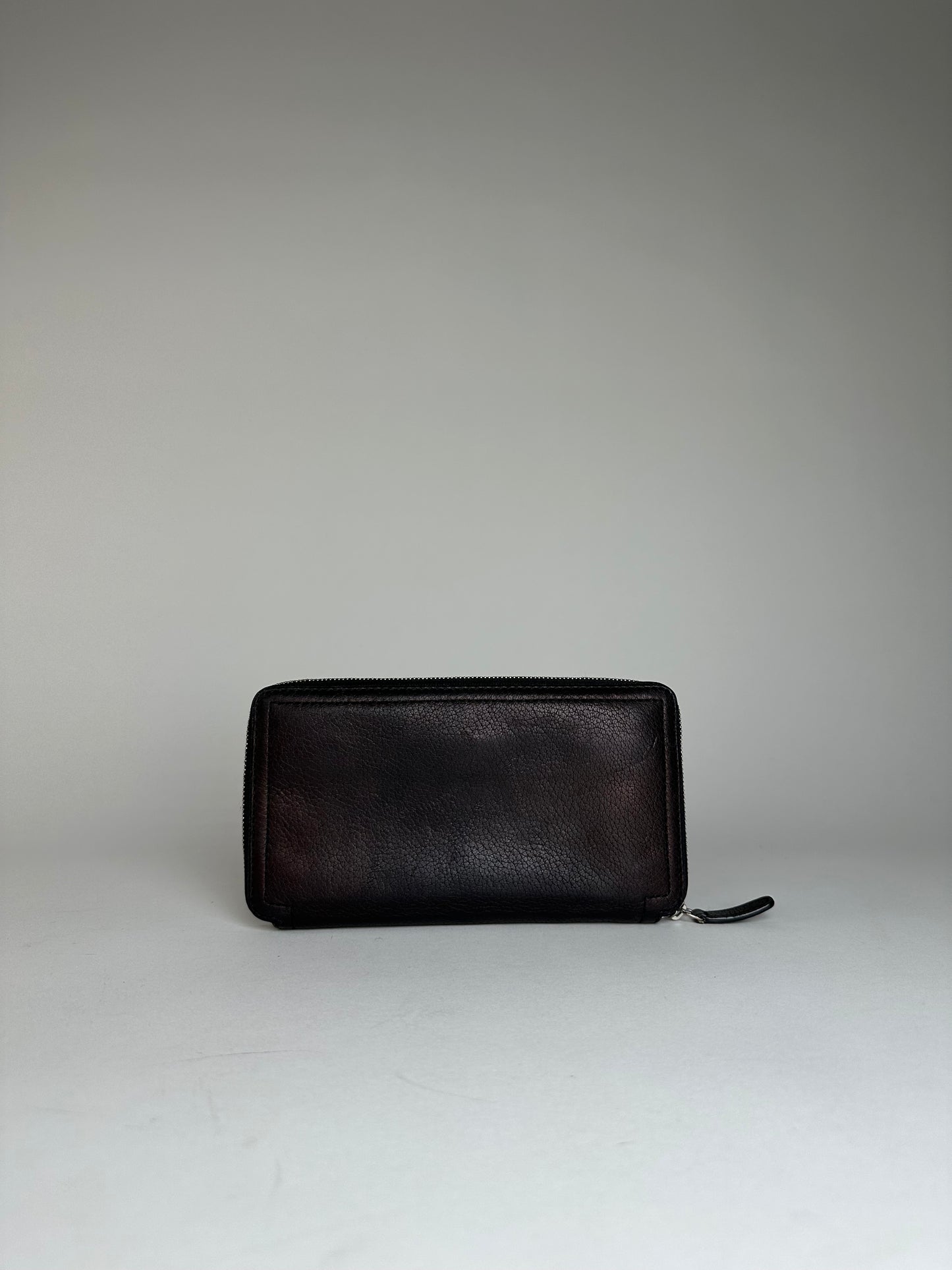Vintage Celine Paris Locked Long Zippy Wallet Bronze