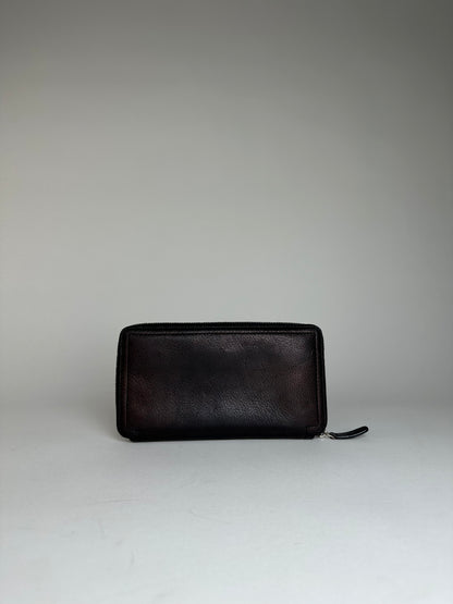 Vintage Celine Paris Locked Long Zippy Wallet Bronze