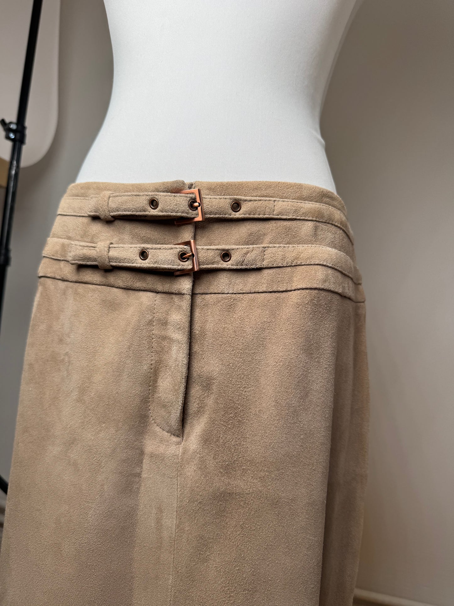 Vintage Celine Paris Suede Skirt 40 brown