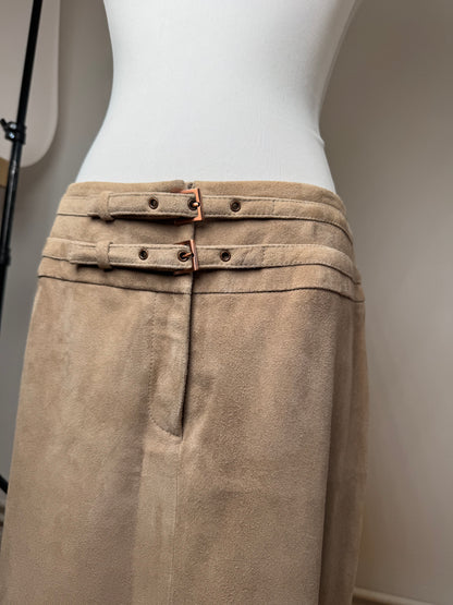 Vintage Celine Paris Suede Skirt 40 brown