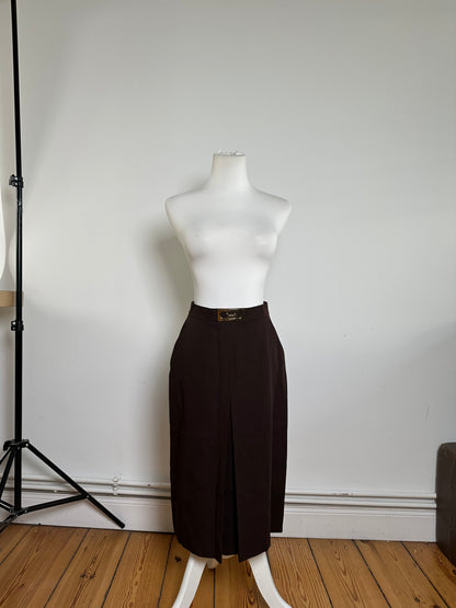 Vintage Celine Wool Skirt Brown