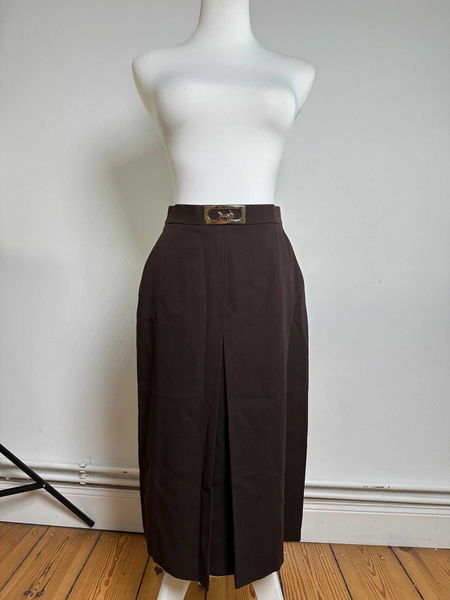 Vintage Celine Wool Skirt Brown