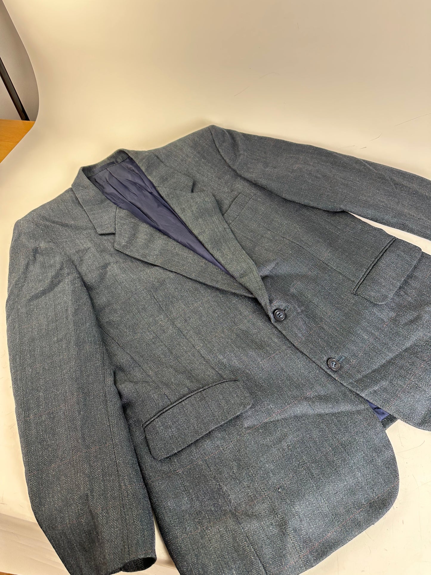 Vintage Dior Men's Wool Blend Blazer Dark Grey XL