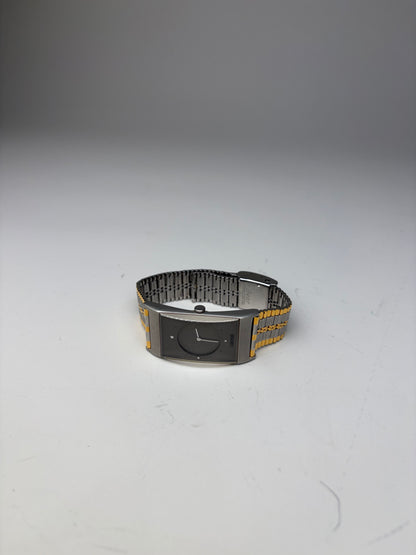 Vintage Kansai Yamamoto Stainless Steel Bracelet Watch Silver Gold