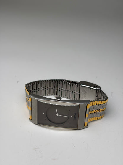 Vintage Kansai Yamamoto Stainless Steel Bracelet Watch Silver Gold