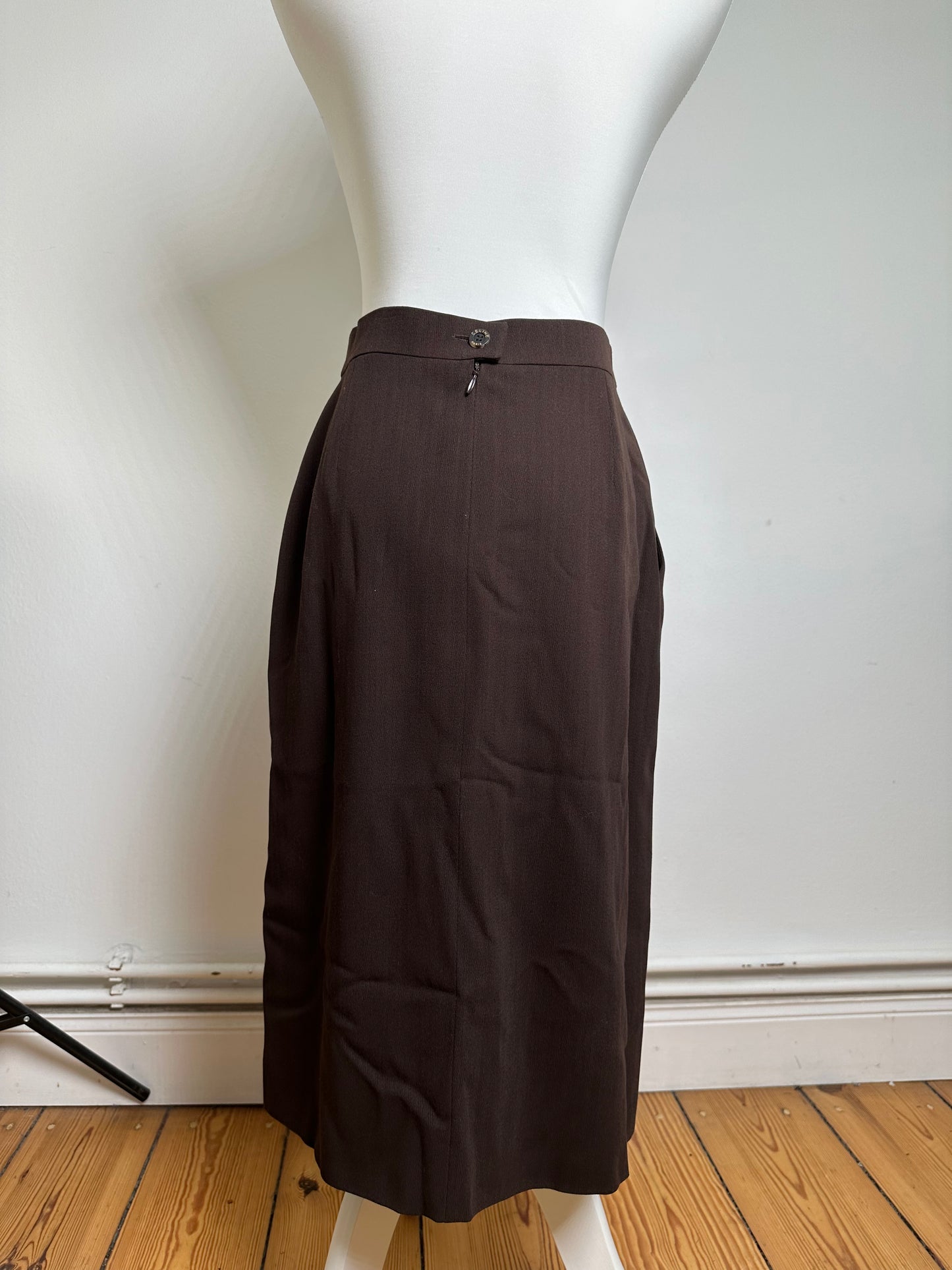 Vintage Celine Wool Skirt Brown
