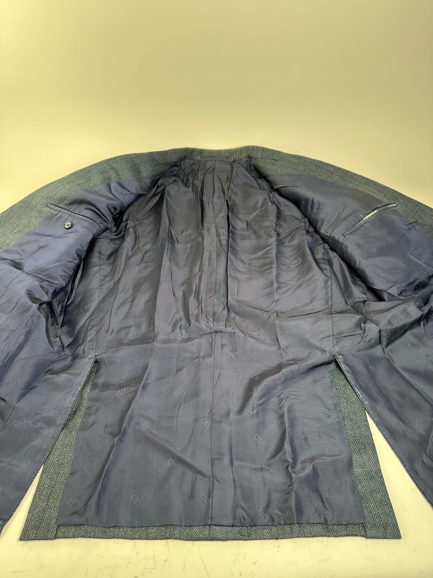Vintage Dior Men's Wool Blend Blazer Dark Grey XL