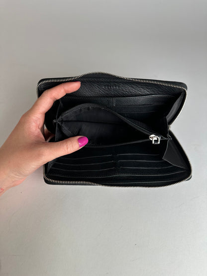 Vintage Celine Paris Locked Long Zippy Wallet Bronze