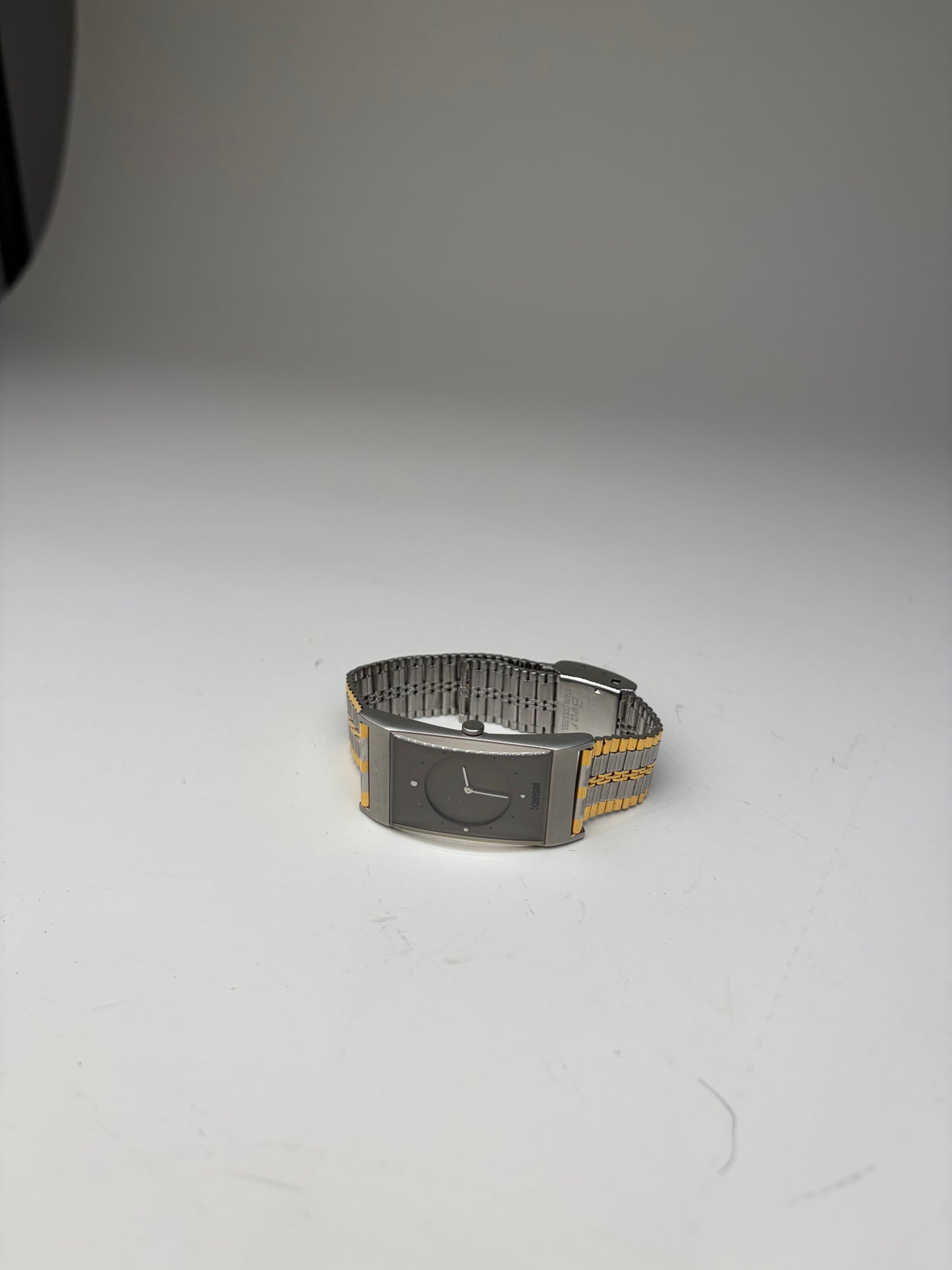 Vintage Kansai Yamamoto Stainless Steel Bracelet Watch Silver Gold