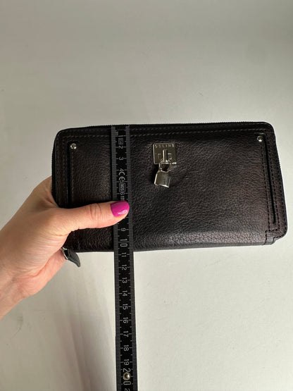 Vintage Celine Paris Locked Long Zippy Wallet Bronze