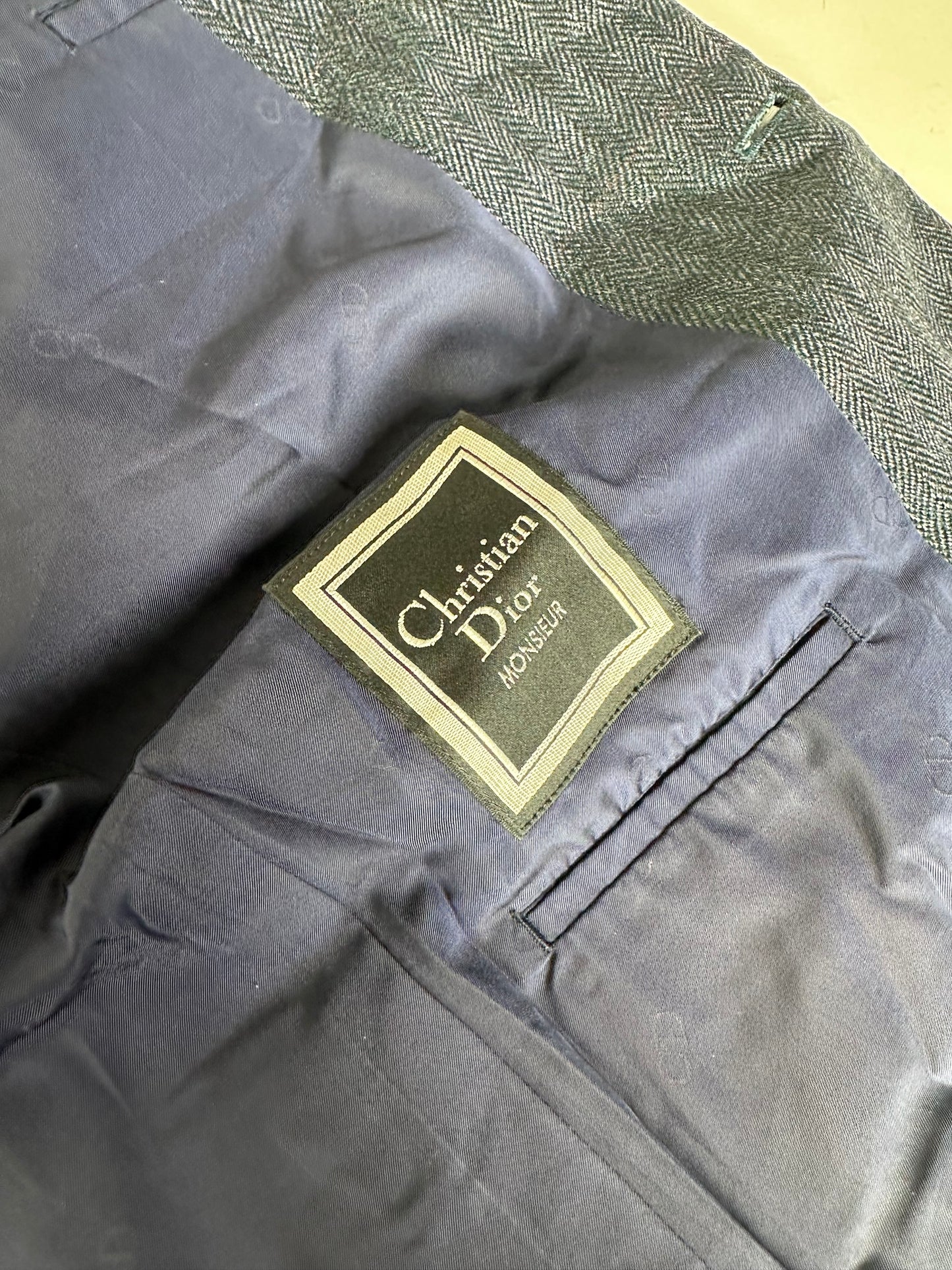Vintage Dior Men's Wool Blend Blazer Dark Grey XL