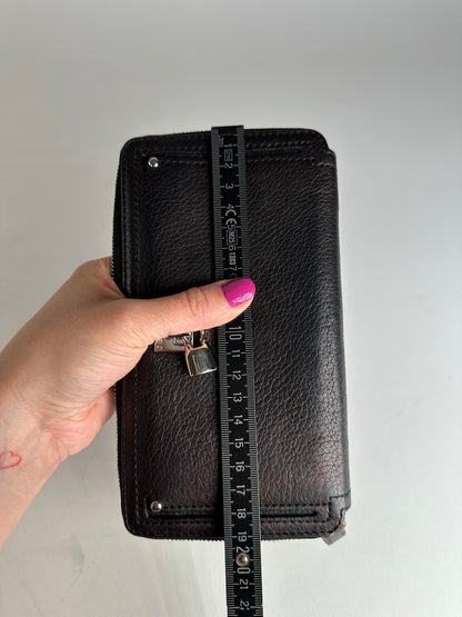 Vintage Celine Paris Locked Long Zippy Wallet Bronze