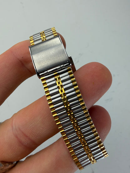 Vintage Kansai Yamamoto Stainless Steel Bracelet Watch Silver Gold