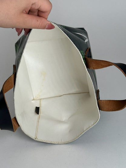 Sac vintage en cuir végétalien Marni vert marron