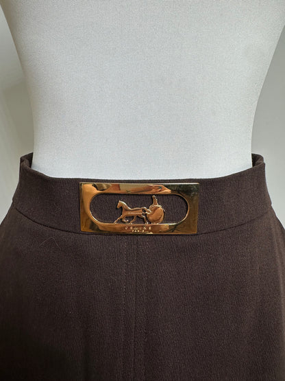 Vintage Celine Wool Skirt Brown