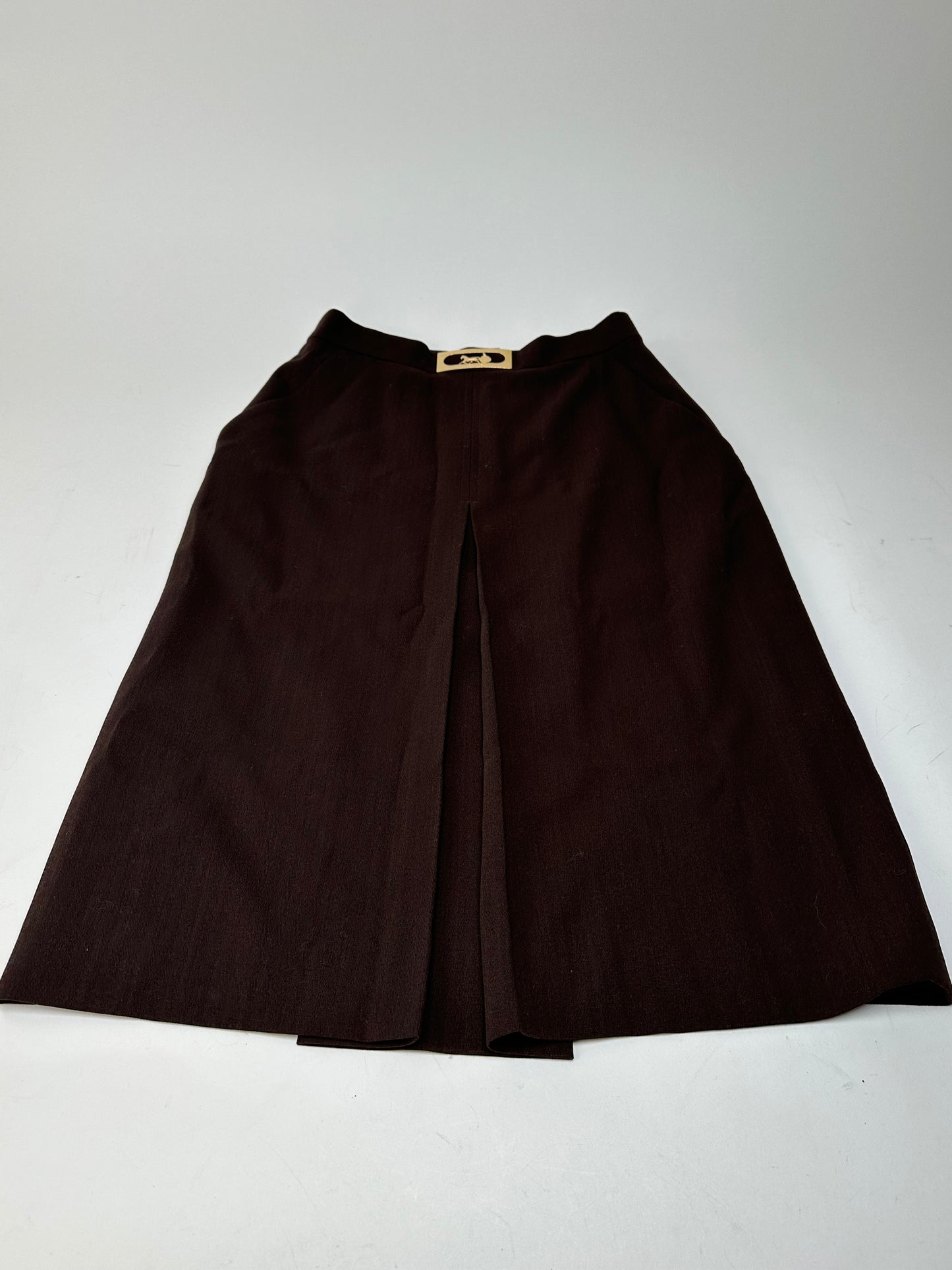 Vintage Celine Wool Skirt Brown