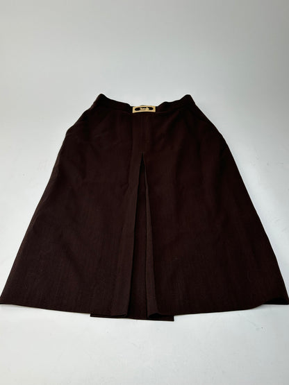 Vintage Celine Wool Skirt Brown