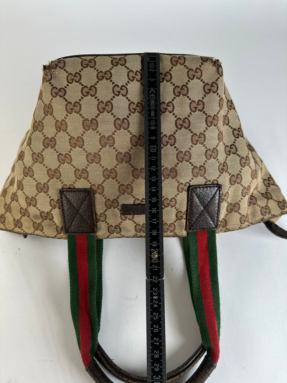 Vintage Gucci GG Supreme Structured Top-Handle Bag c. Late 2000s Beige Brown
