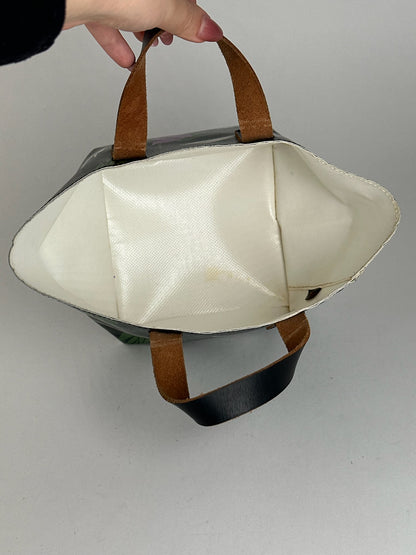 Sac vintage en cuir végétalien Marni vert marron