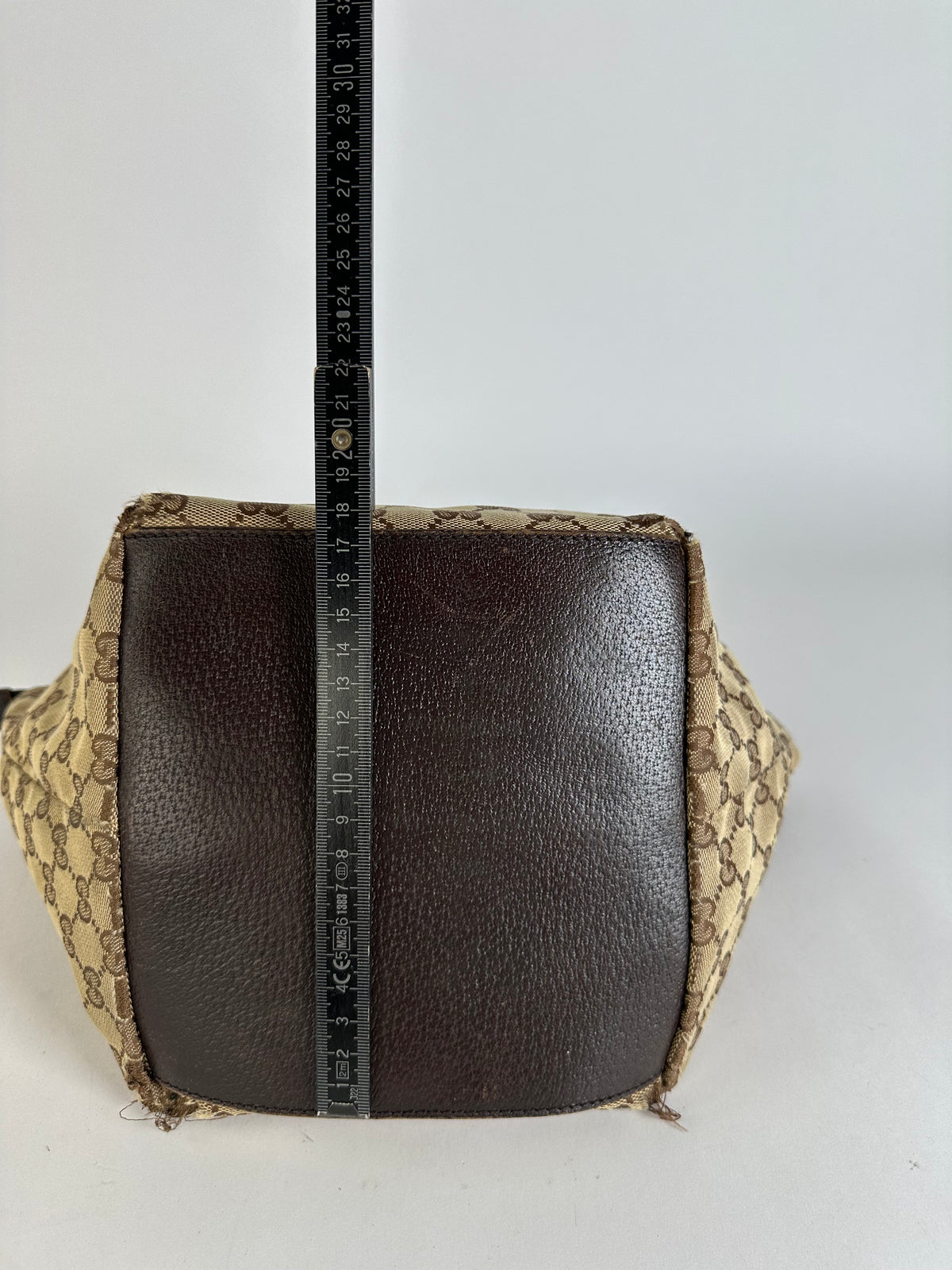 Vintage Gucci GG Supreme Structured Top-Handle Bag c. Late 2000s Beige Brown