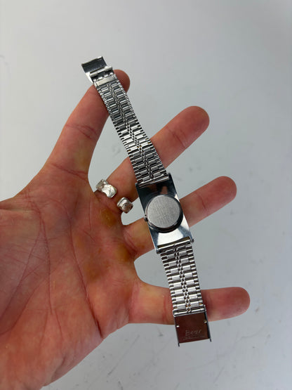 Vintage Kansai Yamamoto Stainless Steel Bracelet Watch Silver Gold