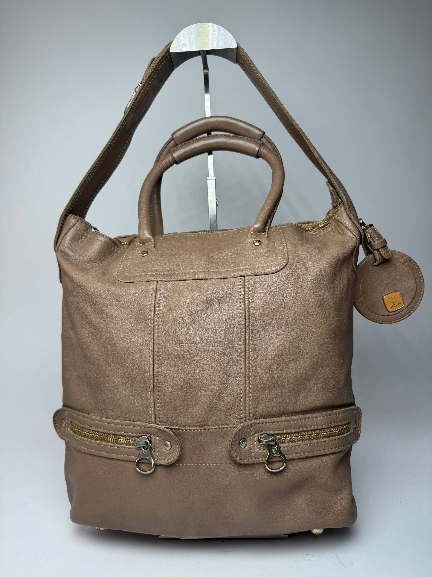 Vintage Chloe Leather 2Way Handbag Brown