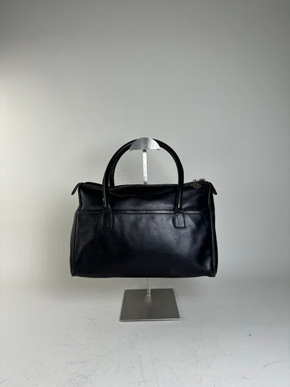 Vintage Givenchy Structured Leather Tote Black Silver