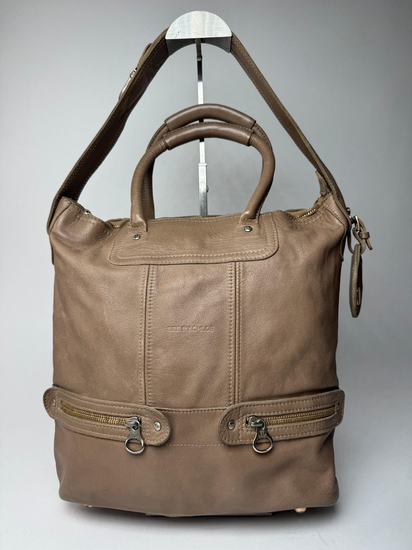 Vintage Chloe Leather 2Way Handbag Brown