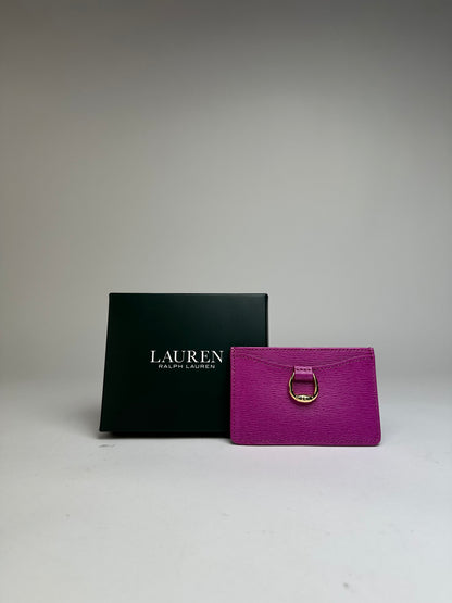 Vintage Lauren Ralph Lauren Textured Leather Card Holder Fuchsia