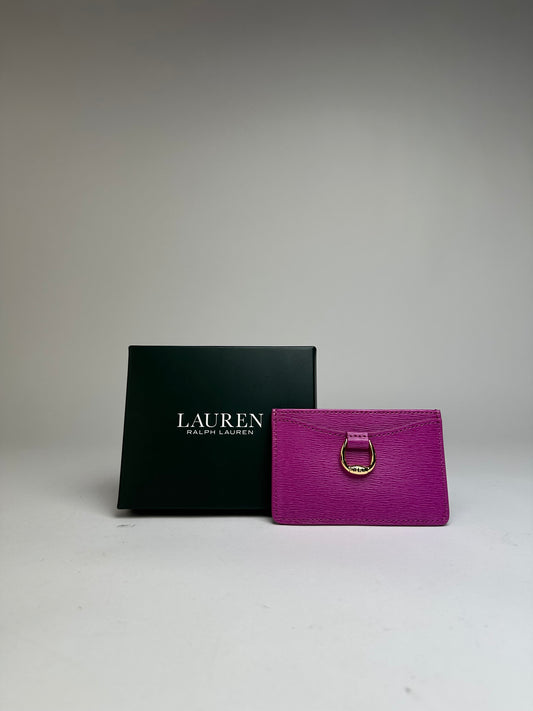 Vintage Lauren Ralph Lauren Textured Leather Card Holder Fuchsia