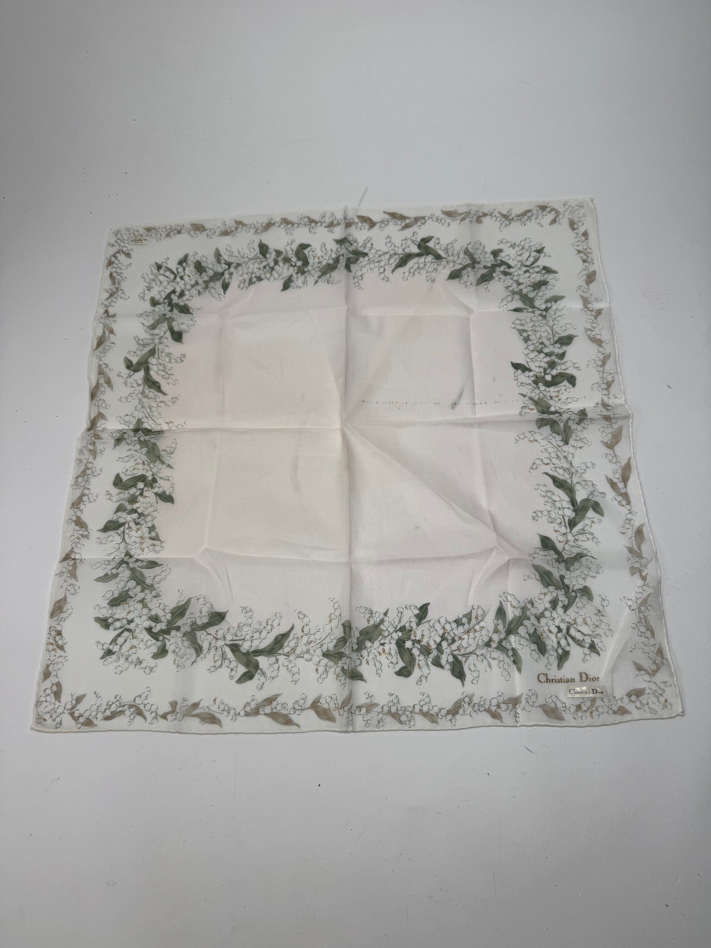 Vintage Dior Scarf White green