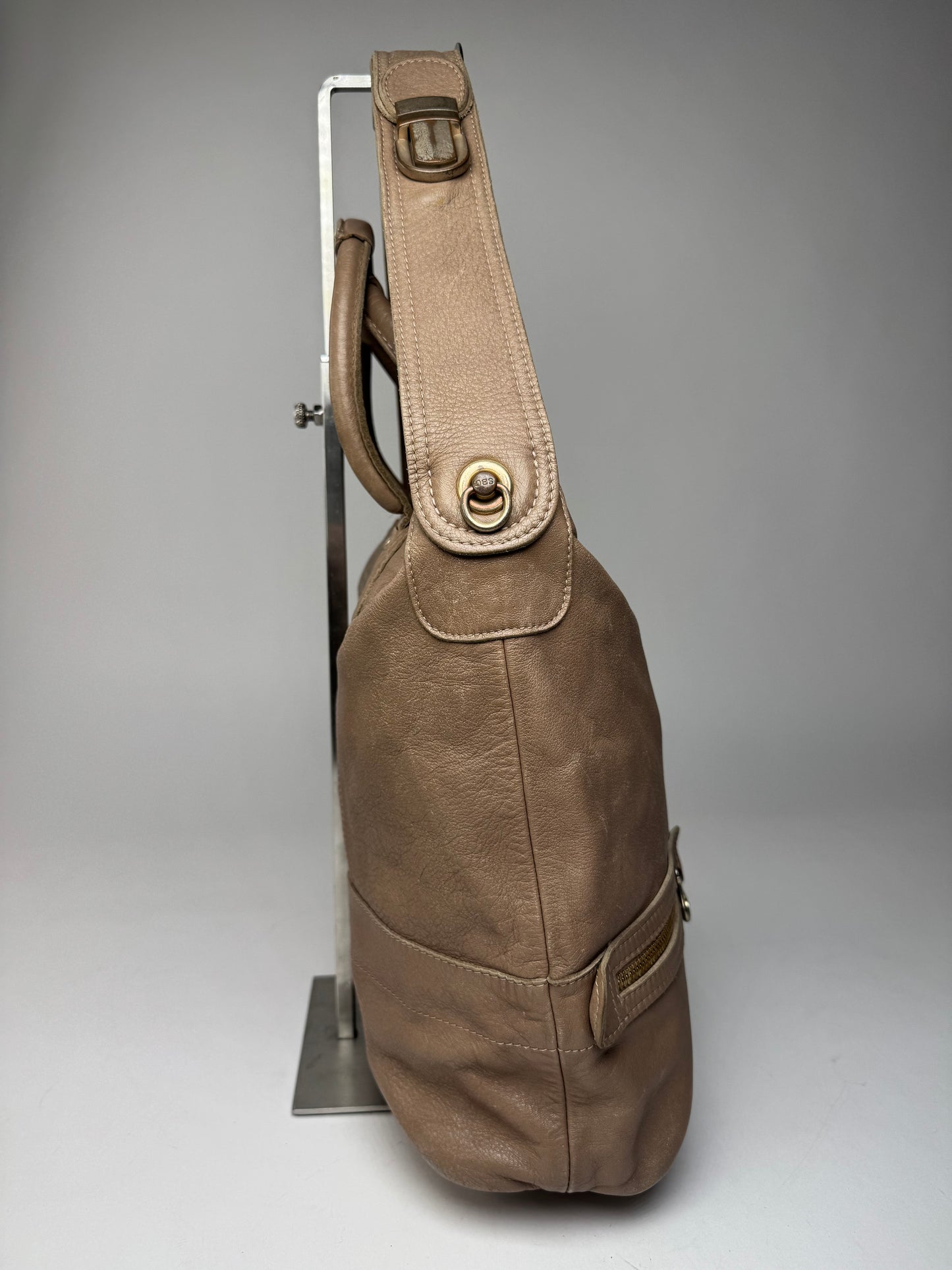 Vintage Chloe Leather 2Way Handbag Brown