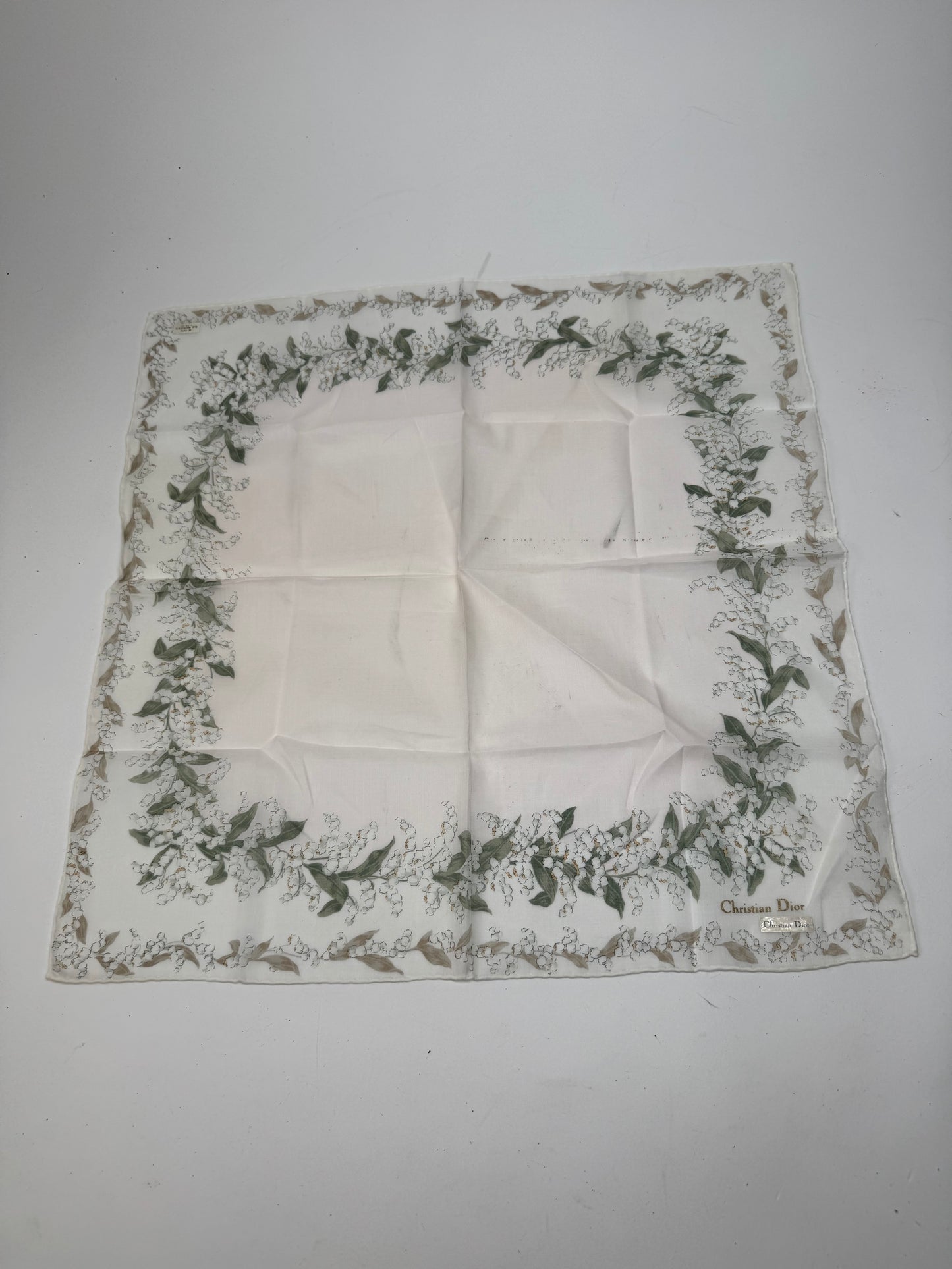 Vintage Dior Scarf White green